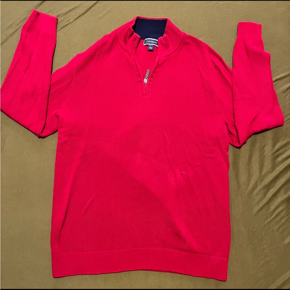Club Room Red Zip Up Sweater